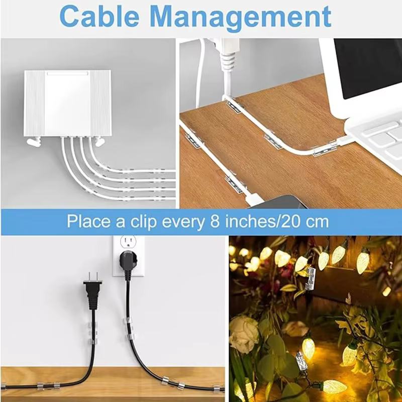 20/40 pièces serre-câbles avec forte gestion des câbles auto-adhésives TV PC support de fil collant bien rangé et organisateur cordon et fils