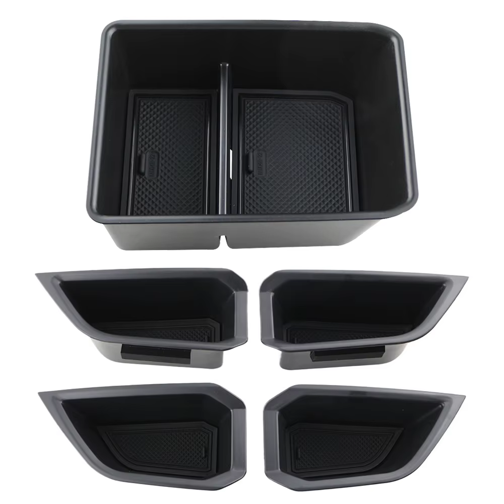 Boîtes de rangement pour porte avant et arrière de voiture, organisateurs de Console centrale de voiture, accessoires de rangement intérieurs pour Audi Q4 e-tron Etron 2019 – 2025