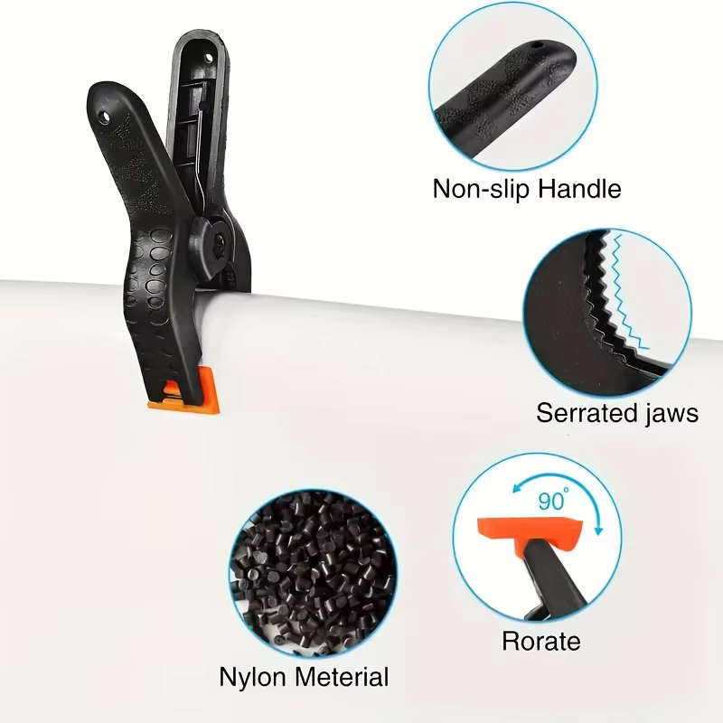 Pinces à ressort de 2 pouces en plastique robuste pour fond