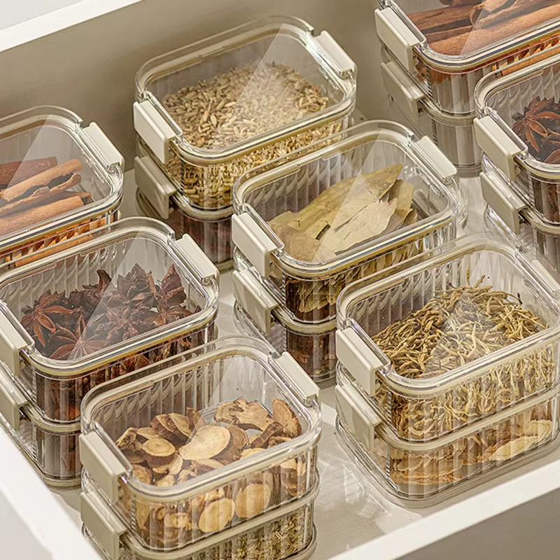 Boîtes de stockage d'épices empilables
