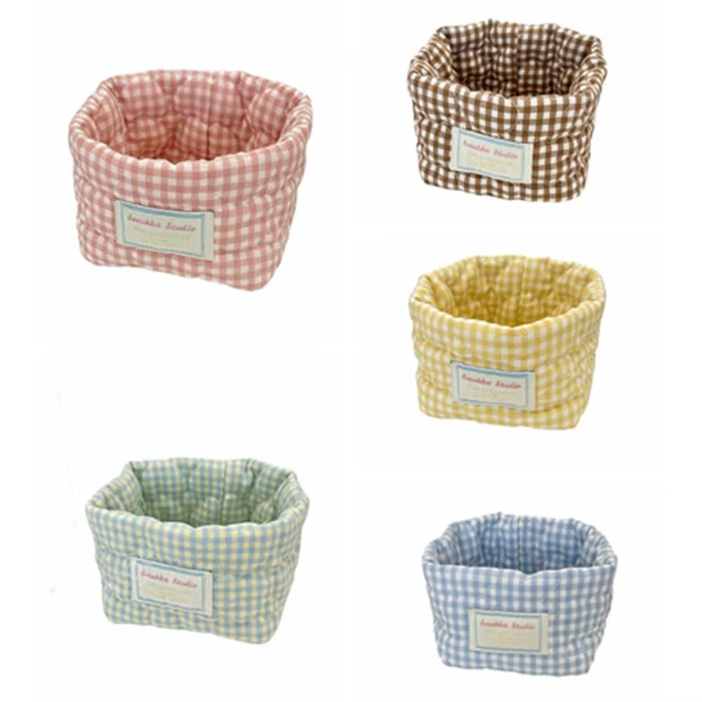 Panier de rangement en tissu à carreaux pour la maison