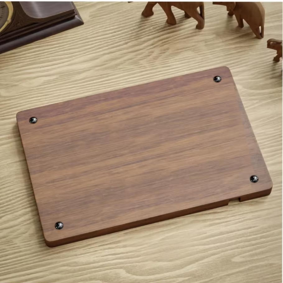Boîte de rangement de bureau en bois massif avec compartiments, pour téléphone portable, écouteurs et autres petits objets, plateau de rangement en bois
