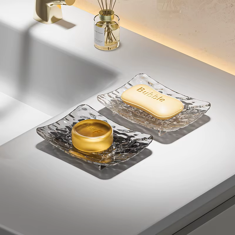 Boîte à savon de luxe légère transparente