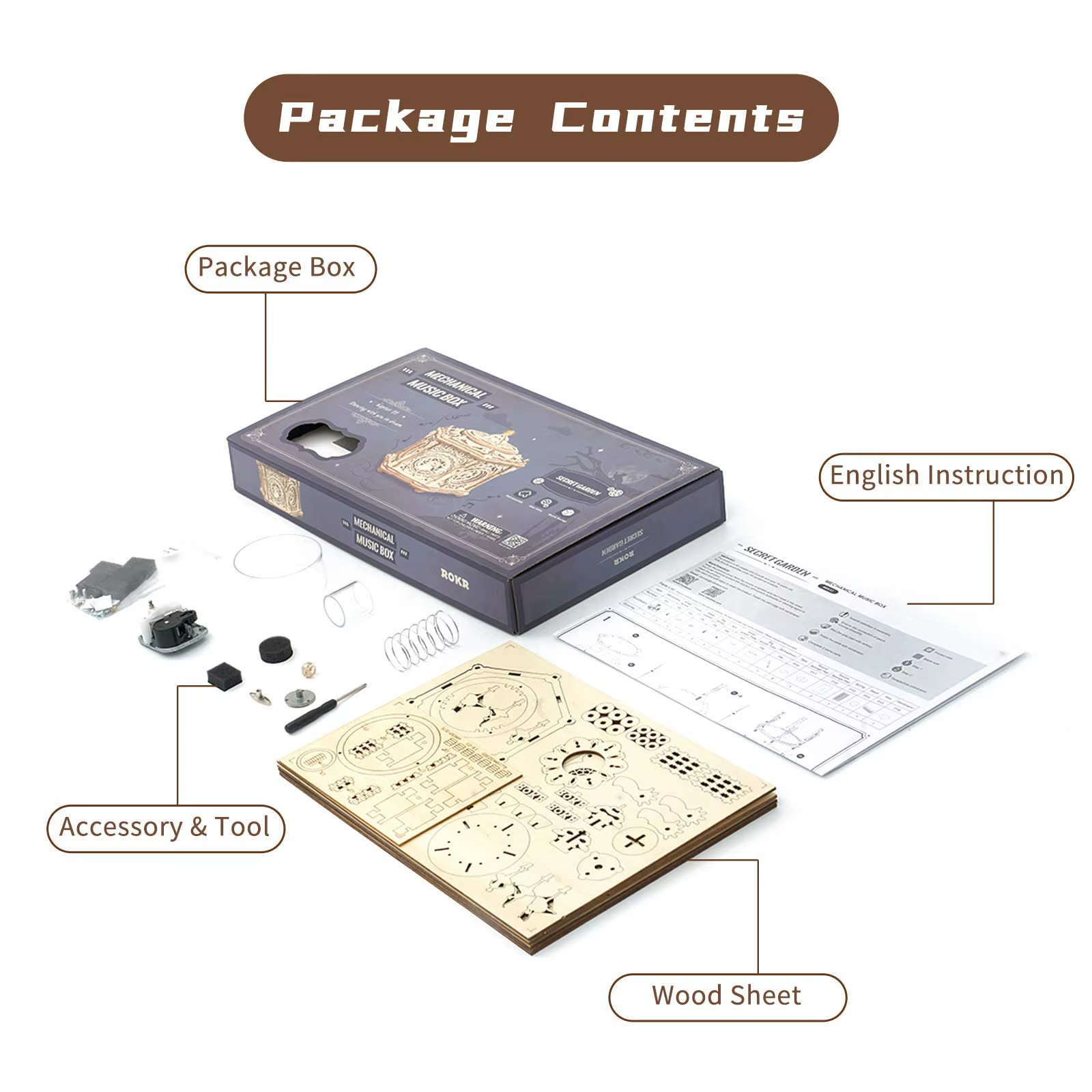 Kit de boîte à musique mécanique ROKR DIY