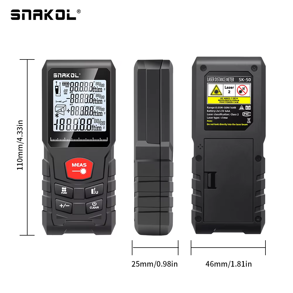 Snakol Distance Laser 50M/100M/120M télémètre compteur professionnel