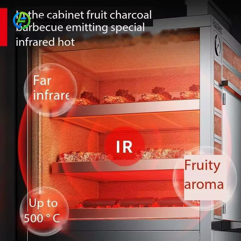 Barbecue au charbon de bois commercial personnalisé en bois de fruit