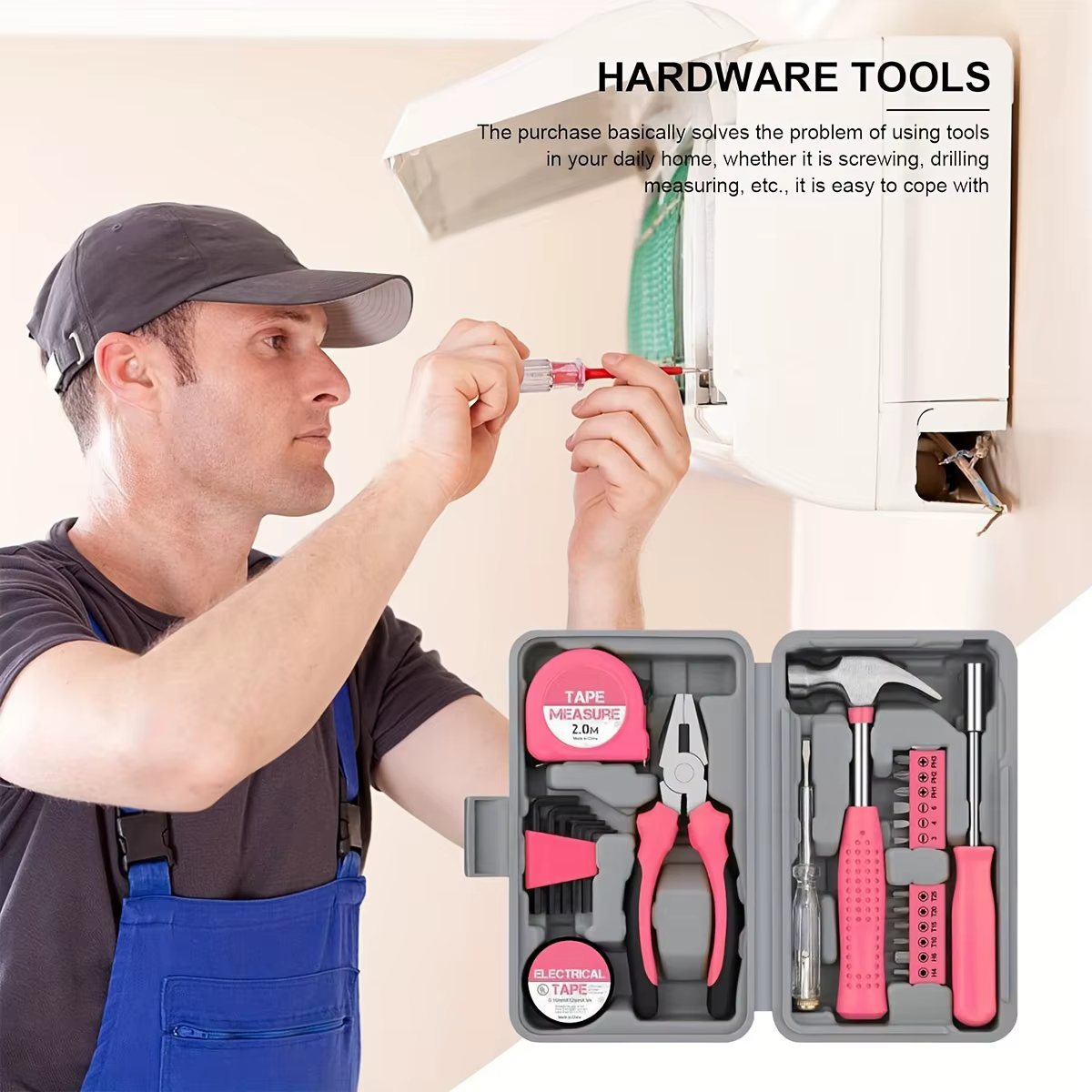 Ensemble d'outils 24 pièces rose