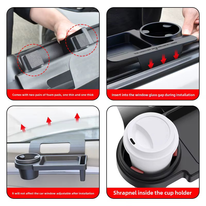 Table de plateau de voiture réglable pour le stockage multifonctionnel de gobelets d'eau