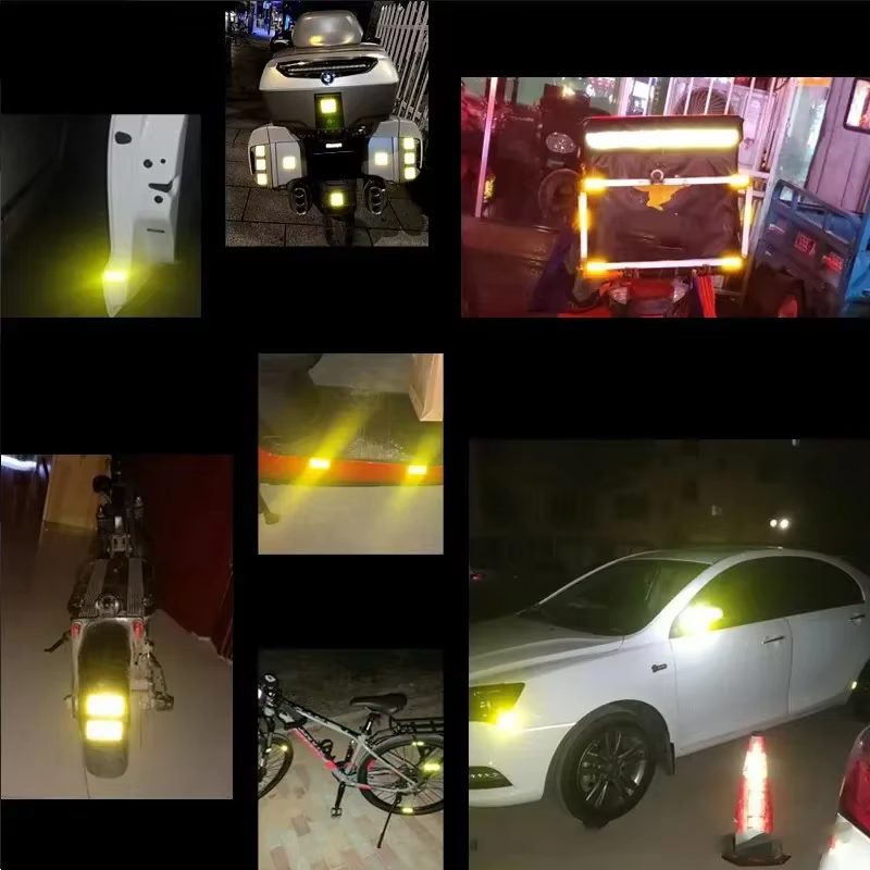 ISGTDRM 12 pièces/ensemble bande de signe de flèche réfléchissante autocollant de sécurité d'avertissement