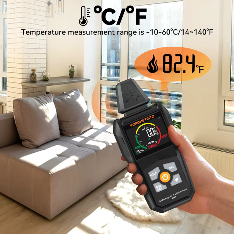 Détecteur de rayonnement électromagnétique compteur EMF de champ électrique/magnétique