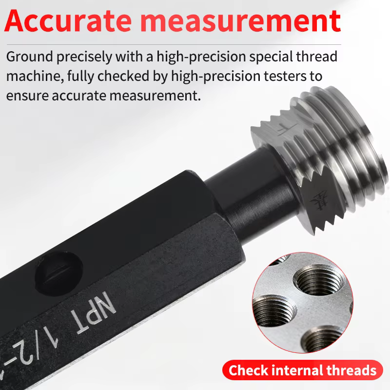 Outil de mesure de calibre de filetage de tuyau conique NPT 1PCS NPT1/16-27 1/8 1/4 3/8 1/2 3/4 1''-- 1''1/4 1''1/2