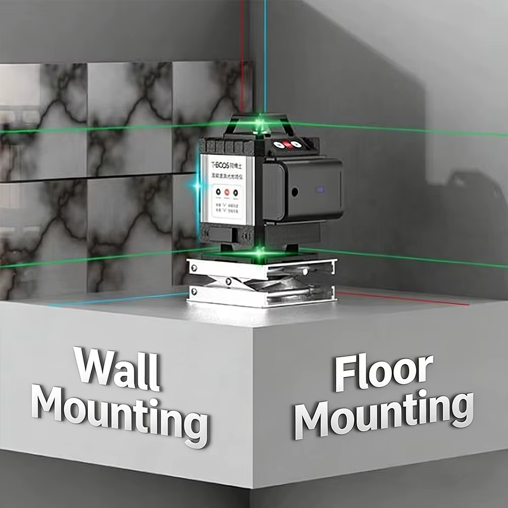 Niveau laser professionnel 4D à faisceau bleu/rouge/vert