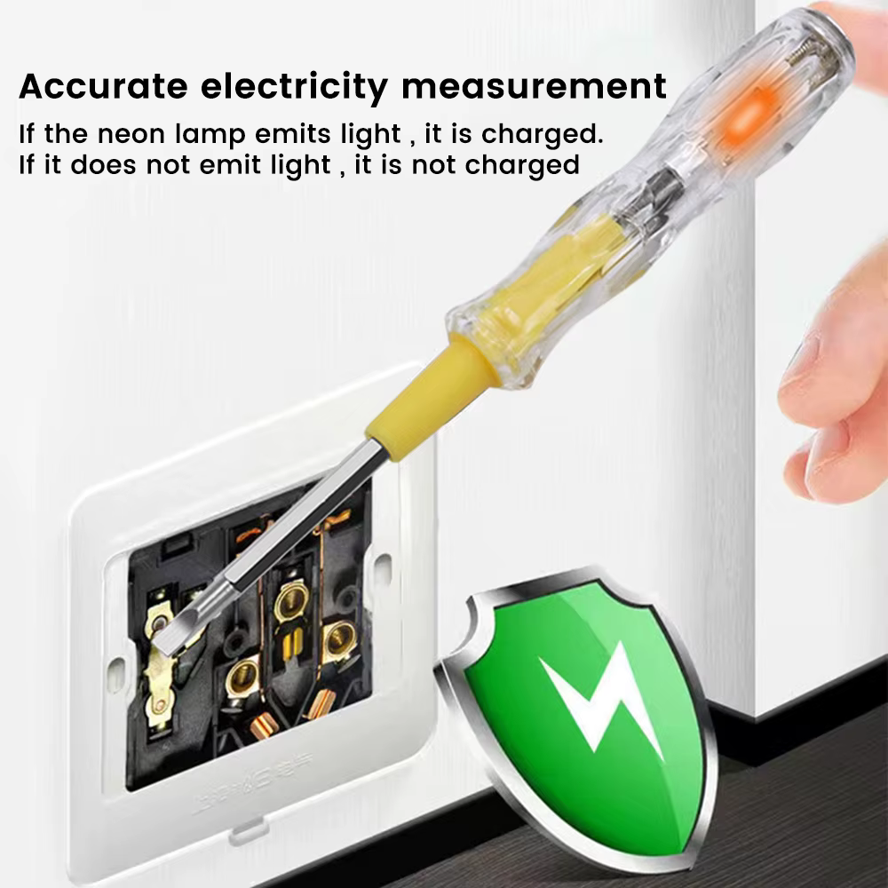 AC 100-500V Tension Testeur Stylo Double T↑te Amovible Tournevis Multifonctionnel