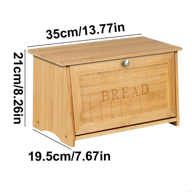Conteneur stockage pain en bois robuste