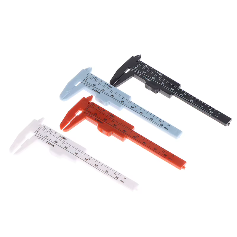 Pied à coulisse portable en plastique à double échelle 80 mm pour la mesure des sourcils