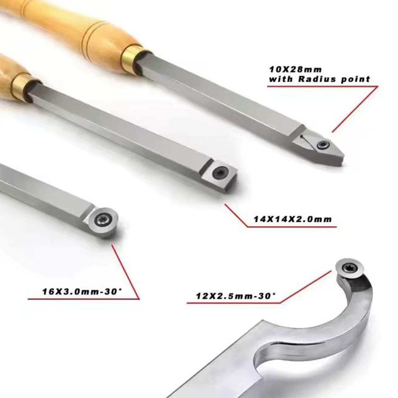 Manches d'outils pour tour à bois