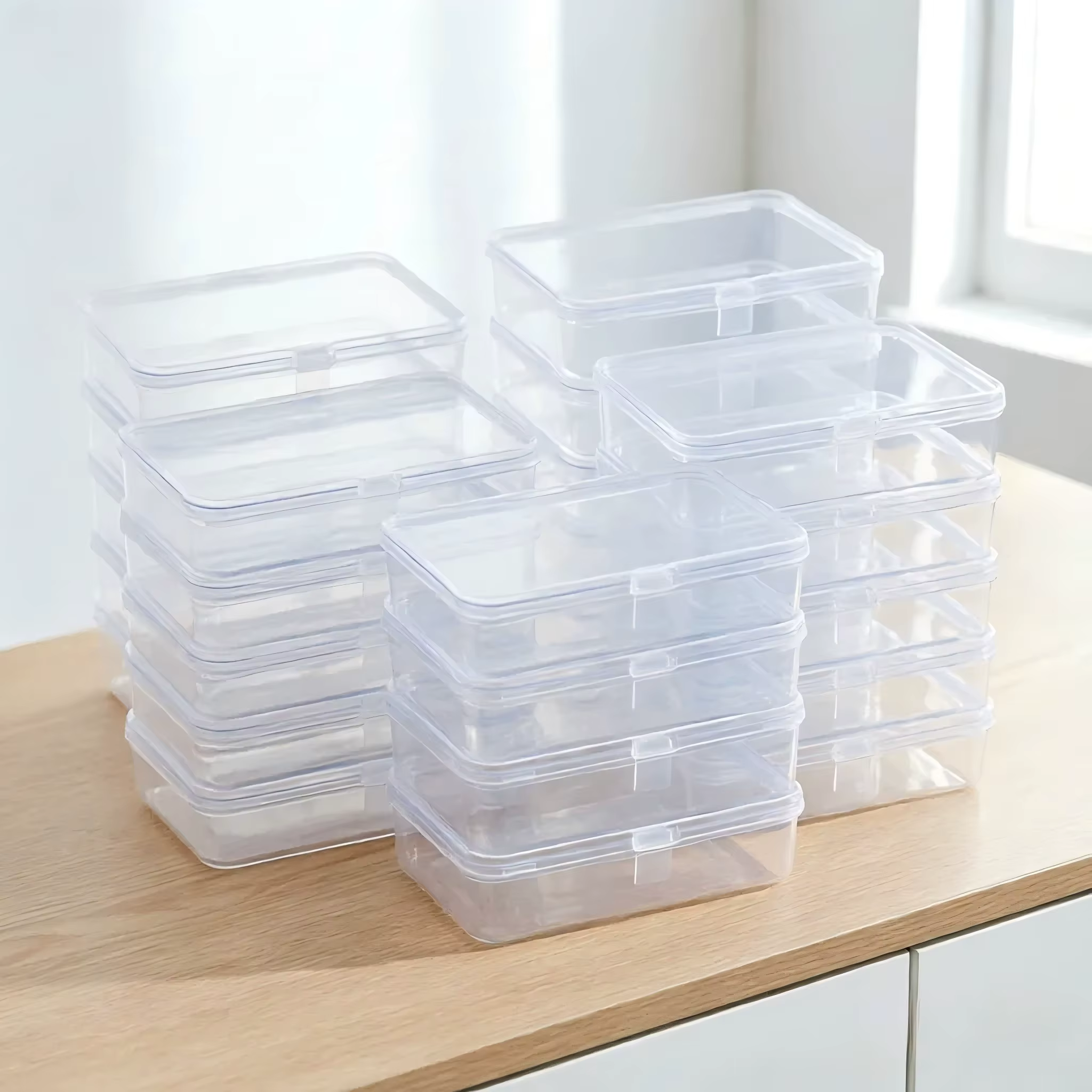 Ensemble de 12 boîtes de rangement transparentes en plastique PP