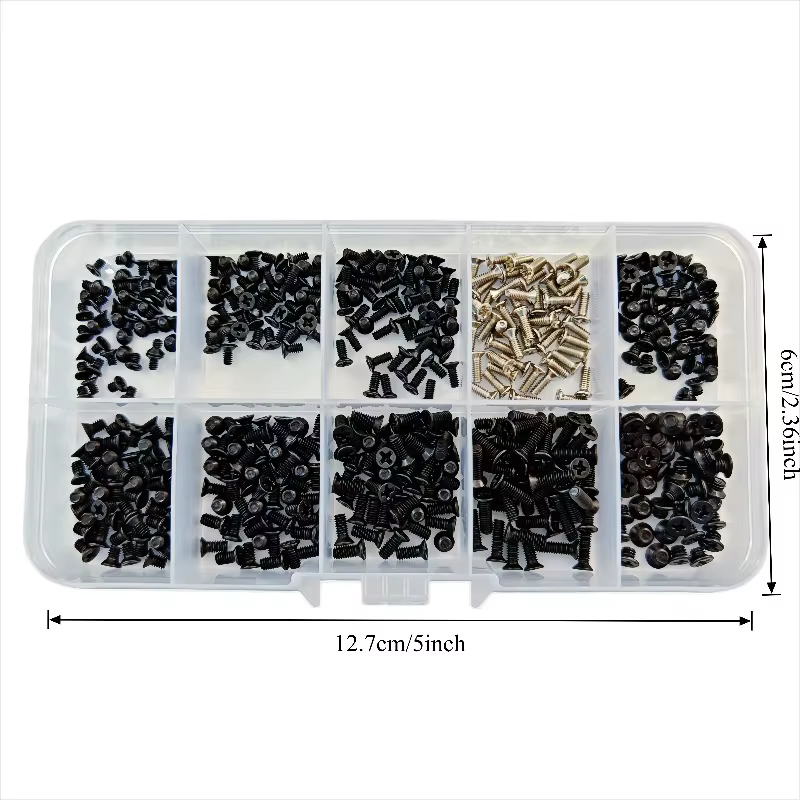 250/500 pièces/boîte ordinateur petit mini jeu de vis M2 M2.5 M3 en acier au carbone