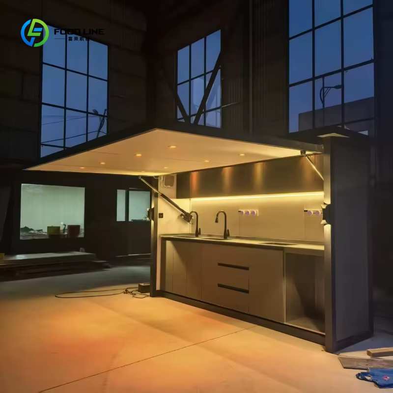 Cuisine extérieure 3,6 m en stock, vente immédiate, sans équipement de cuisson intégré, idéale pour les fêtes dans la cour et le rangement