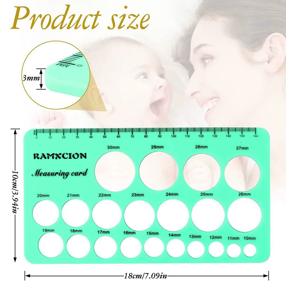 Règle de mesure de mamelon en silicone souple