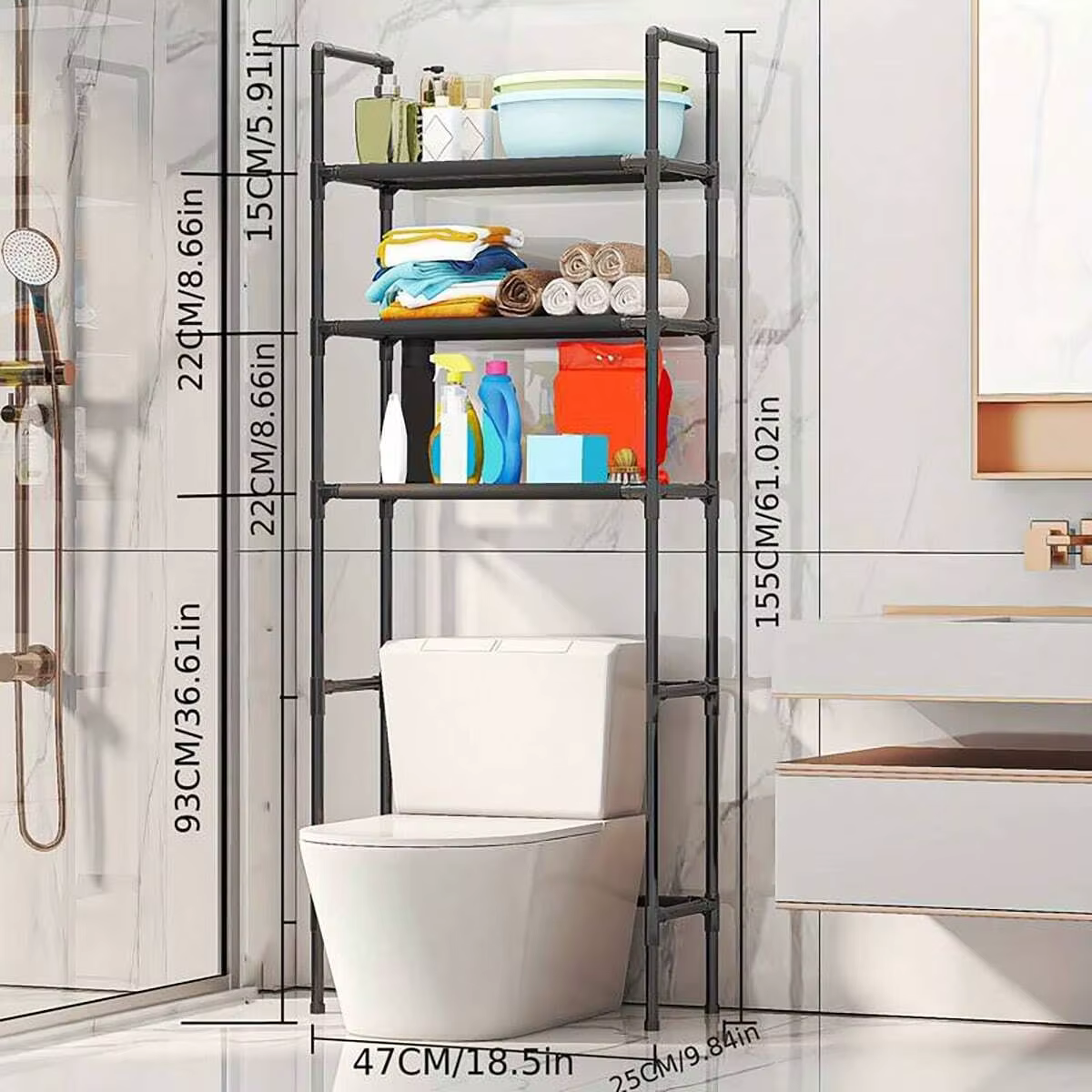 Support de rangement pour salle de bain 1 pièce-3ème étage