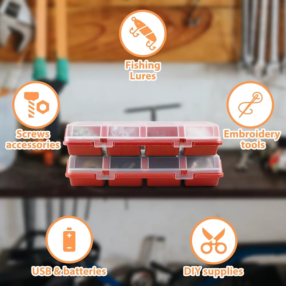 Boîte de rangement pour vis avec 4 compartiments
