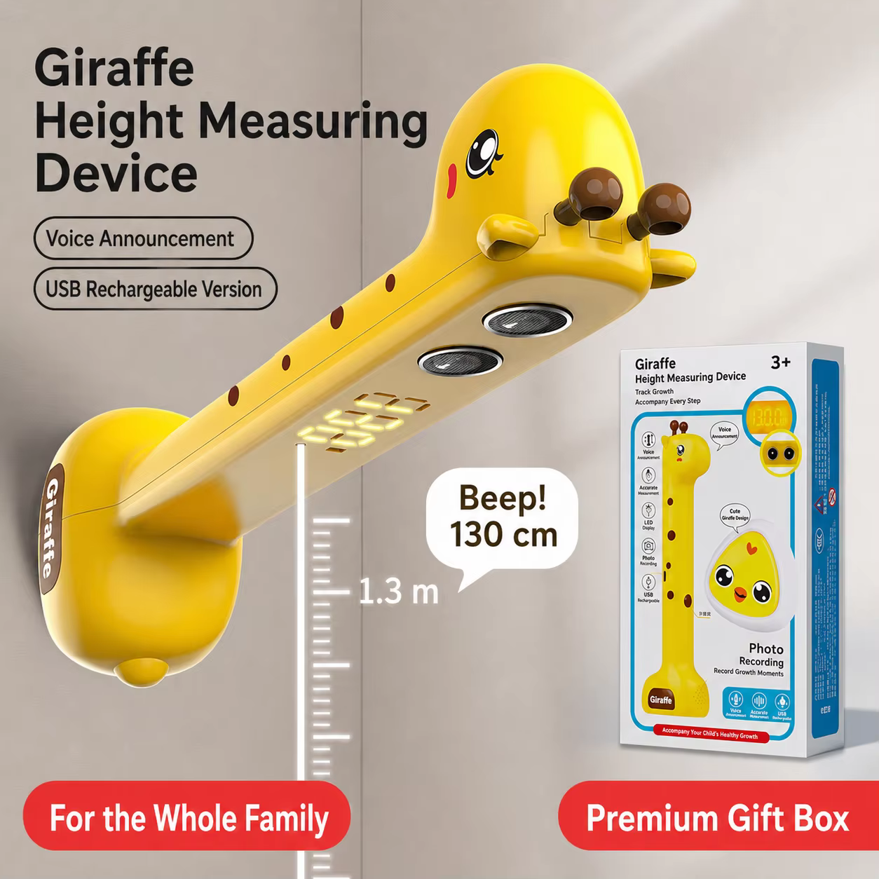 Appareil de mesure de la taille pour enfants Girafe