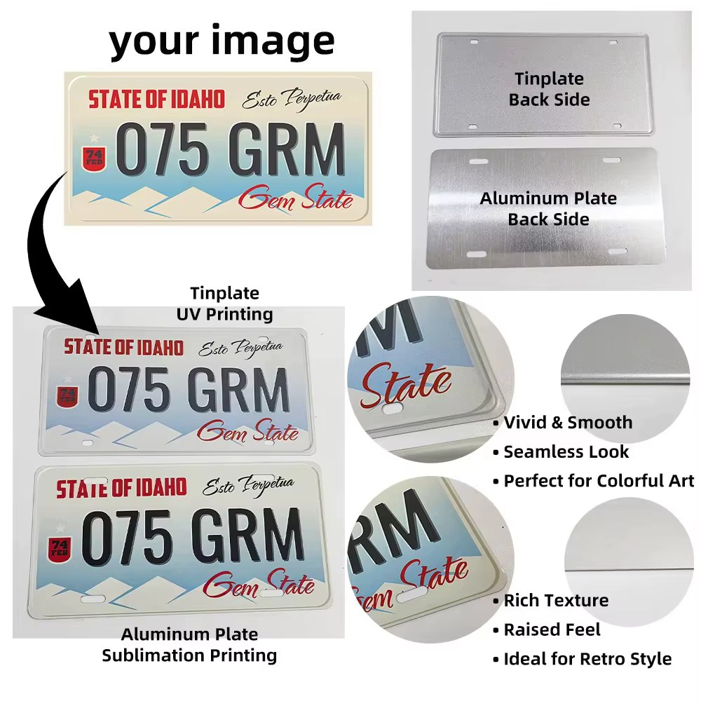 Plaque de signalisation personnalisée en métal 12x6 pouces, en aluminium, style rétro, pour décoration murale, texte et image personnalisés pour bar, maison, café, etc.
