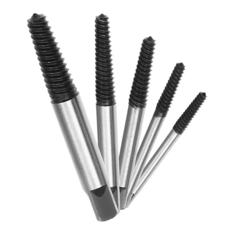 Extracteur de vis à tête cassée, 6 dents grossières, dents fines, robinet d'eau, extracteur de fil cassé, tournevis, outil, coffret en plastique, 5 pièces