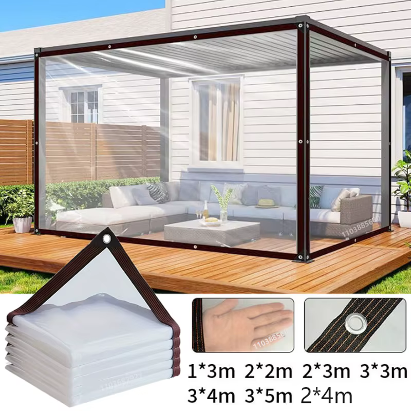 Bâche transparente en tissu d'ombrage imperméable à la pluie