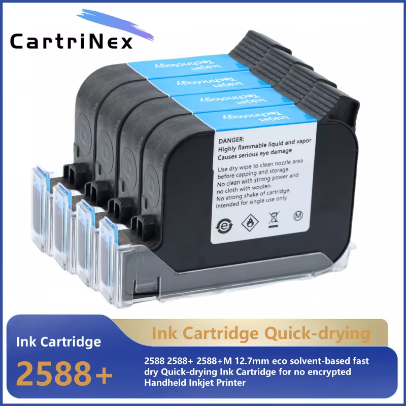 Cartouche d'encre 2588 + 2588 2588 + M 42ML, noir, rouge, bleu, vert, séchage rapide, hauteur d'impression 12.7mm, universelle pour imprimante jato d'encre portable