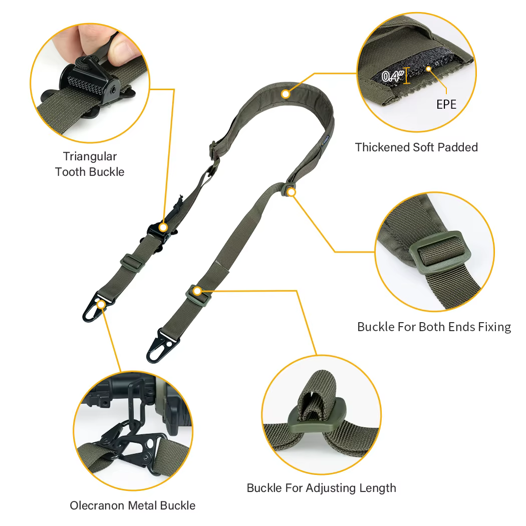 IDOGEAR tactique fusil fronde Slingster 2 points chasse rapide tirer Ranger vert 3428