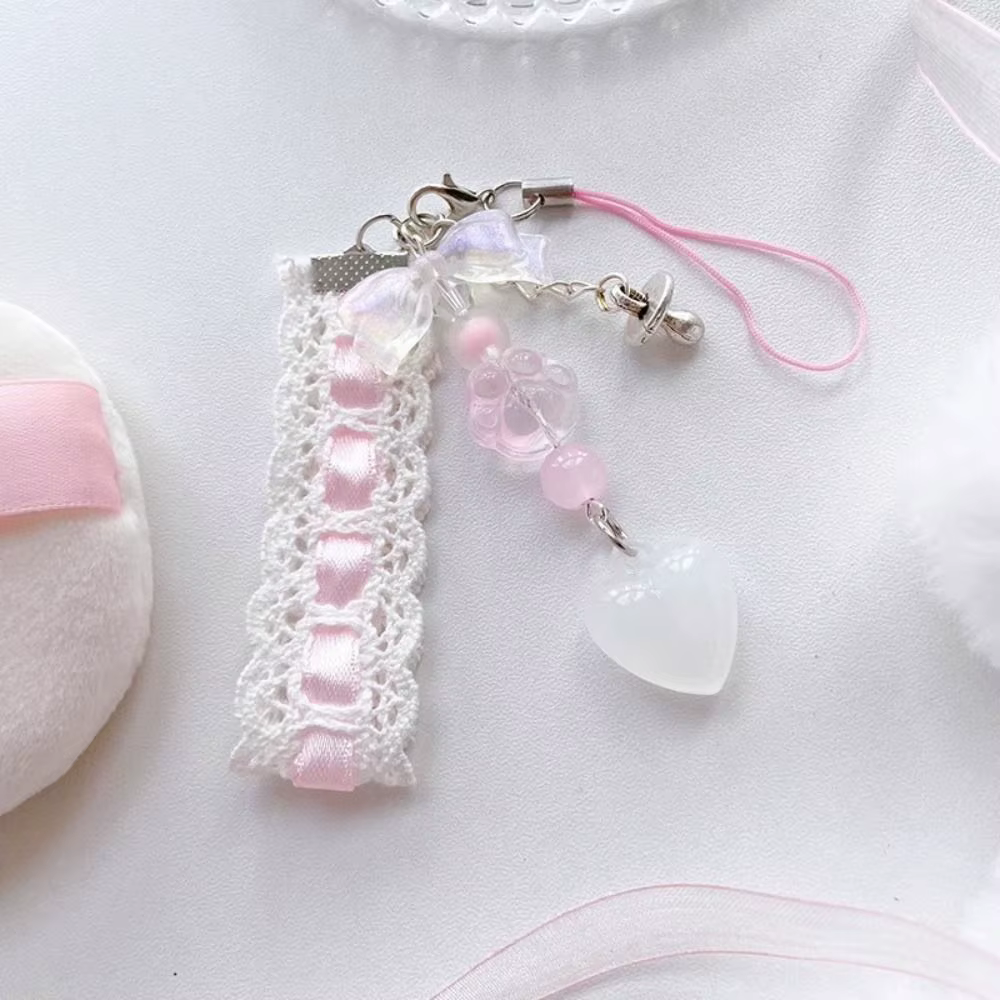 Nouveau pendentif à breloques de téléphone rose Kawaii Y2K