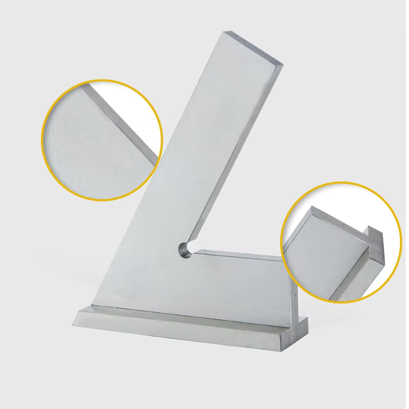 Règle d'angle carrée en acier au carbone à bord plat de 60 degrés avec siège