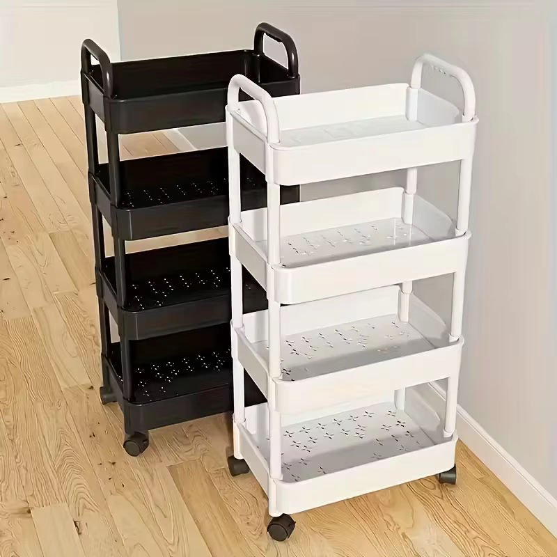 Étagère de rangement mobile pour véhicule à roulettes robuste à 2-5 niveaux