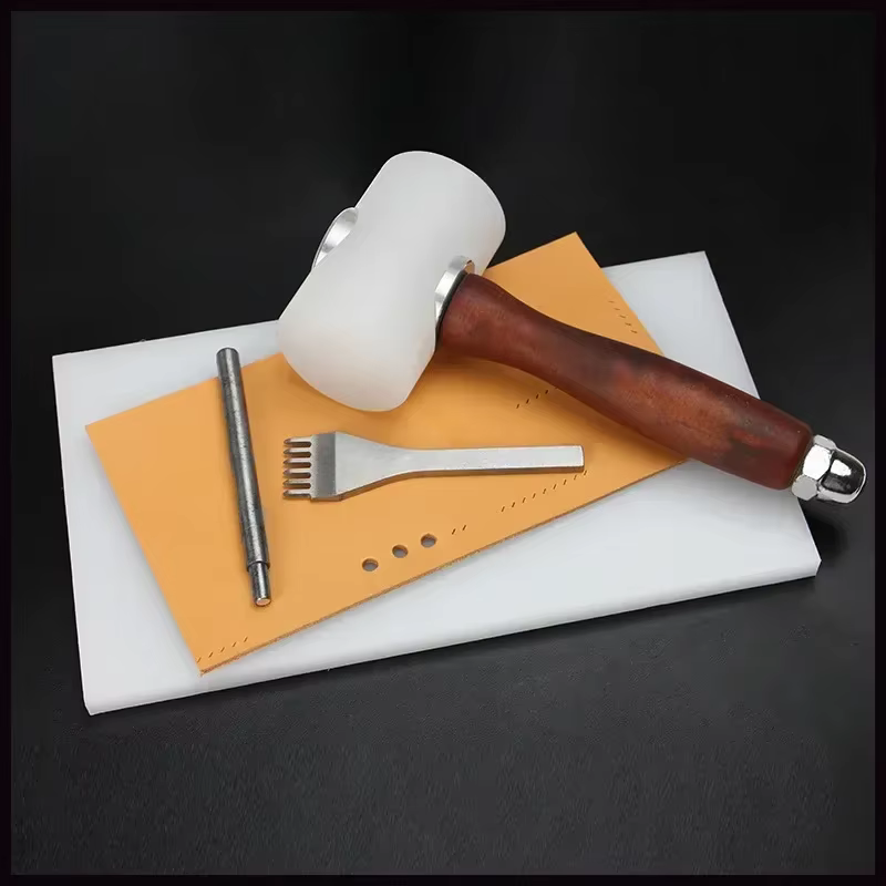 Marteau de sculpture en cuir professionnel avec manche en bois