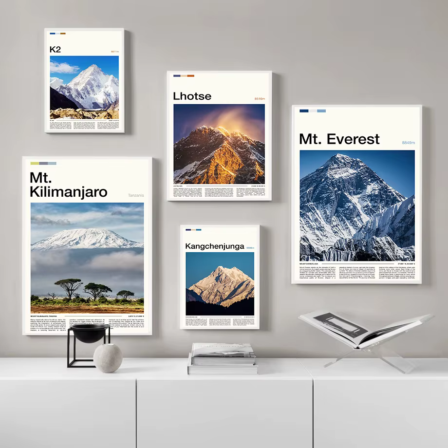 Affiches de la gamme de montagnes célèbres Kilimanjaro