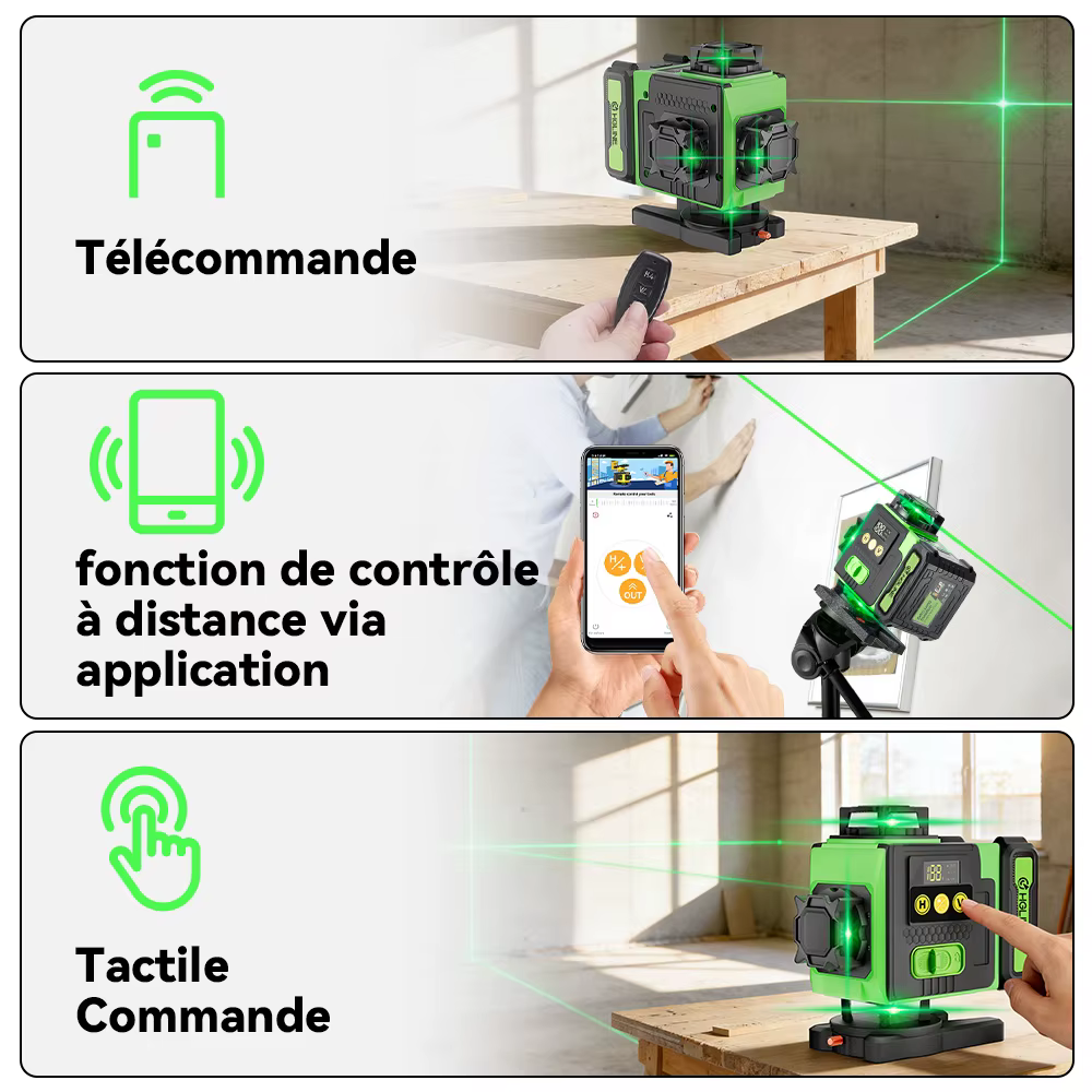 HGLINE 16 lignes niveau Laser APP télécommande niveaux horizontaux verticaux affichage de puissance de la Machine