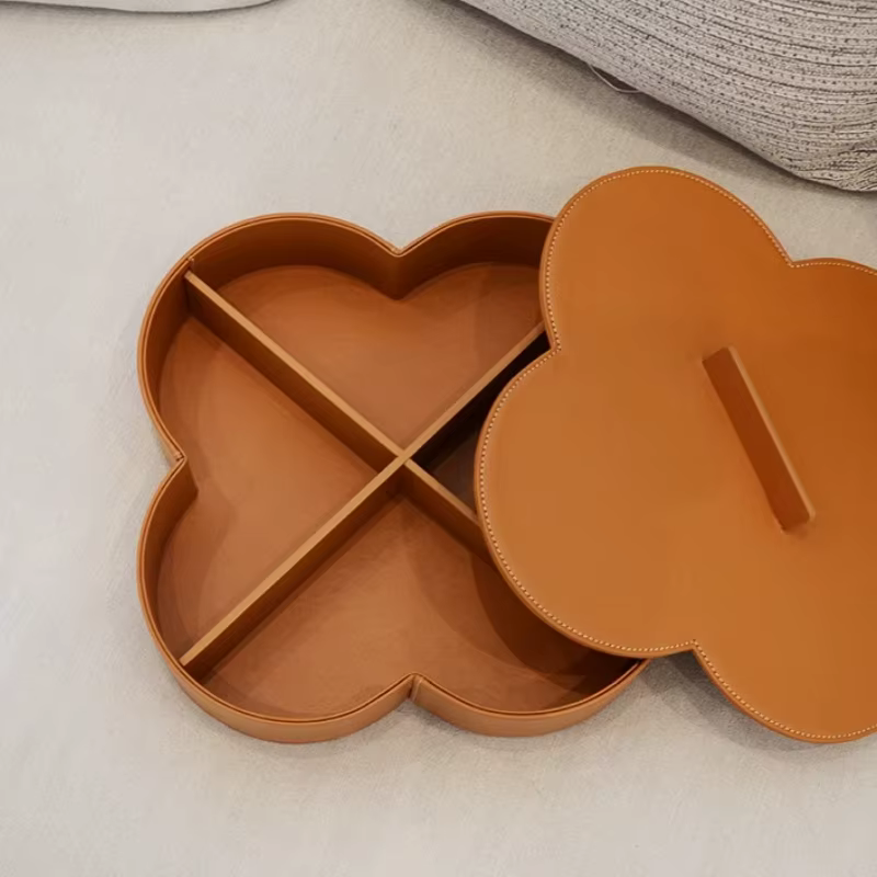 Boîte de rangement en cuir