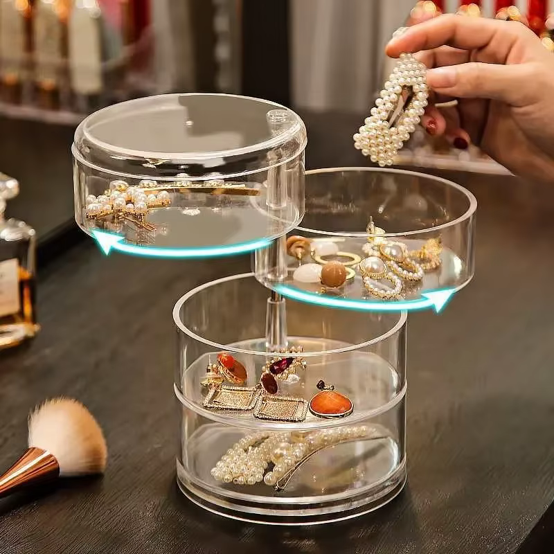 Boîte de rangement rotative pour bijoux