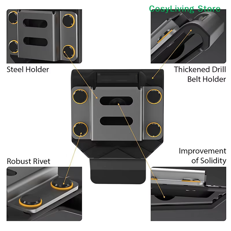 [CL]Support de ceinture pour perceuse, Clip de ceinture pour outils, Porte-perceuse, Porte-mètre à ruban, Support de ceinture pour perceuse[CL]