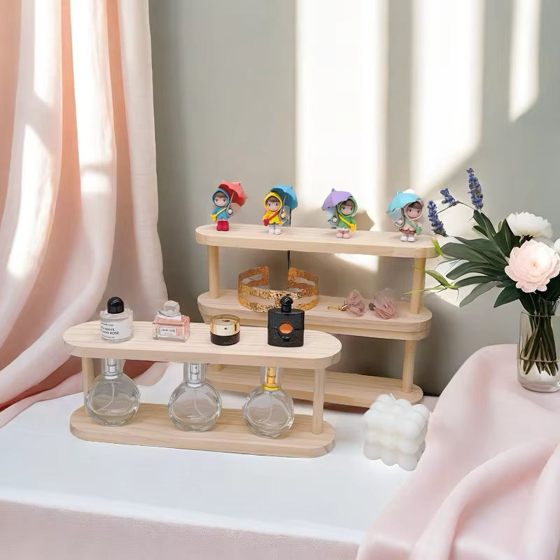 Étagère de rangement en bois à 2 niveaux