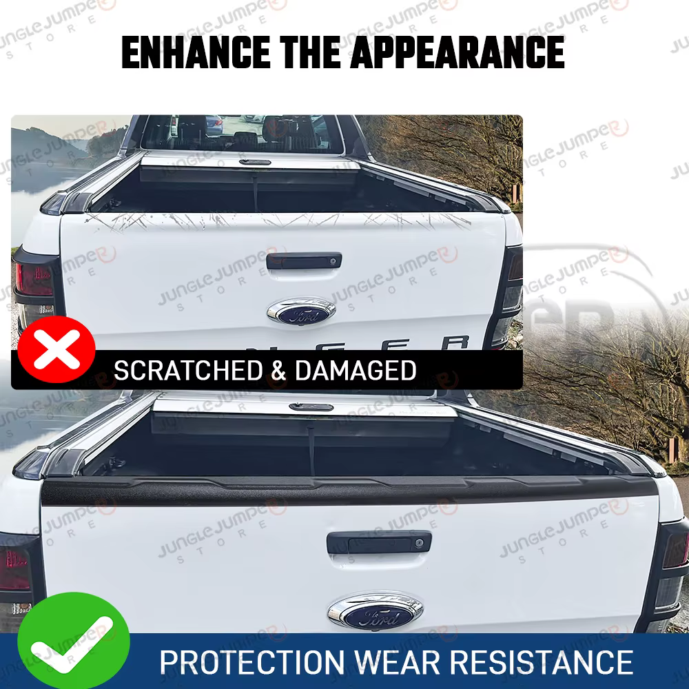 Couvercle de hayon, garniture de protection arrière pour Ford Ranger 2012 – 2022 T6 T7 T8 Wildtrak Limited XL XLT