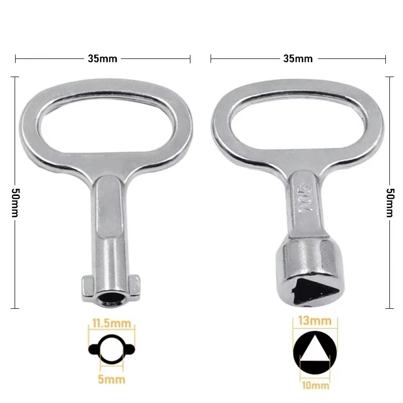 Clé à fente triangulaire pour serrure de porte d'ascenseur