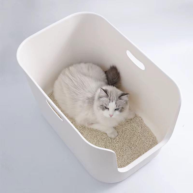 Bac à litière pour chat de type ouvert super grand et super profond