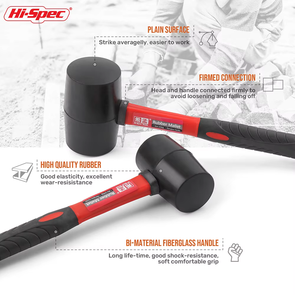 Marteau en caoutchouc double face Hi-Spec