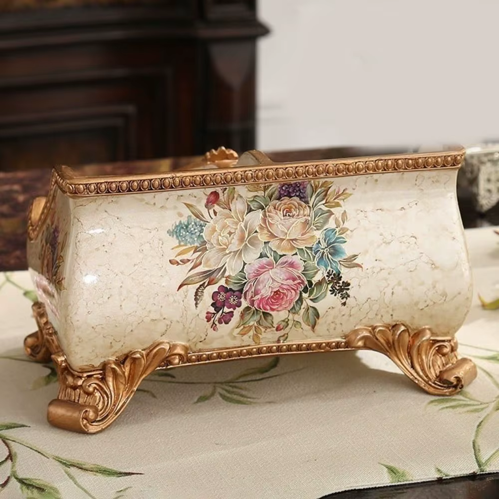 Boîte de rangement en résine de style européen