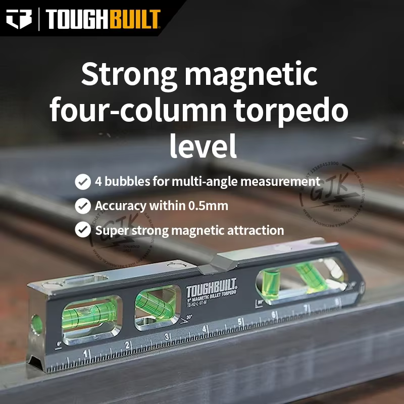 Niveau de torpille à billette magnétique ToughBuilt de 9 pouces - (TB-H2-L-9T-M)