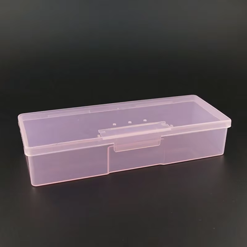 Boîte de rangement en plastique rose/Transparent