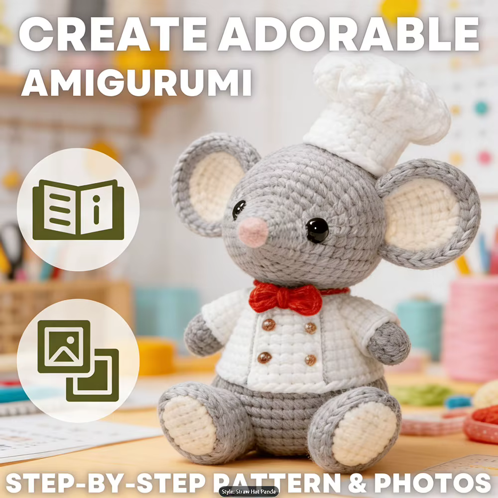 Kit de crochet Chef Mouse pour adultes débutants